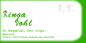 kinga vohl business card